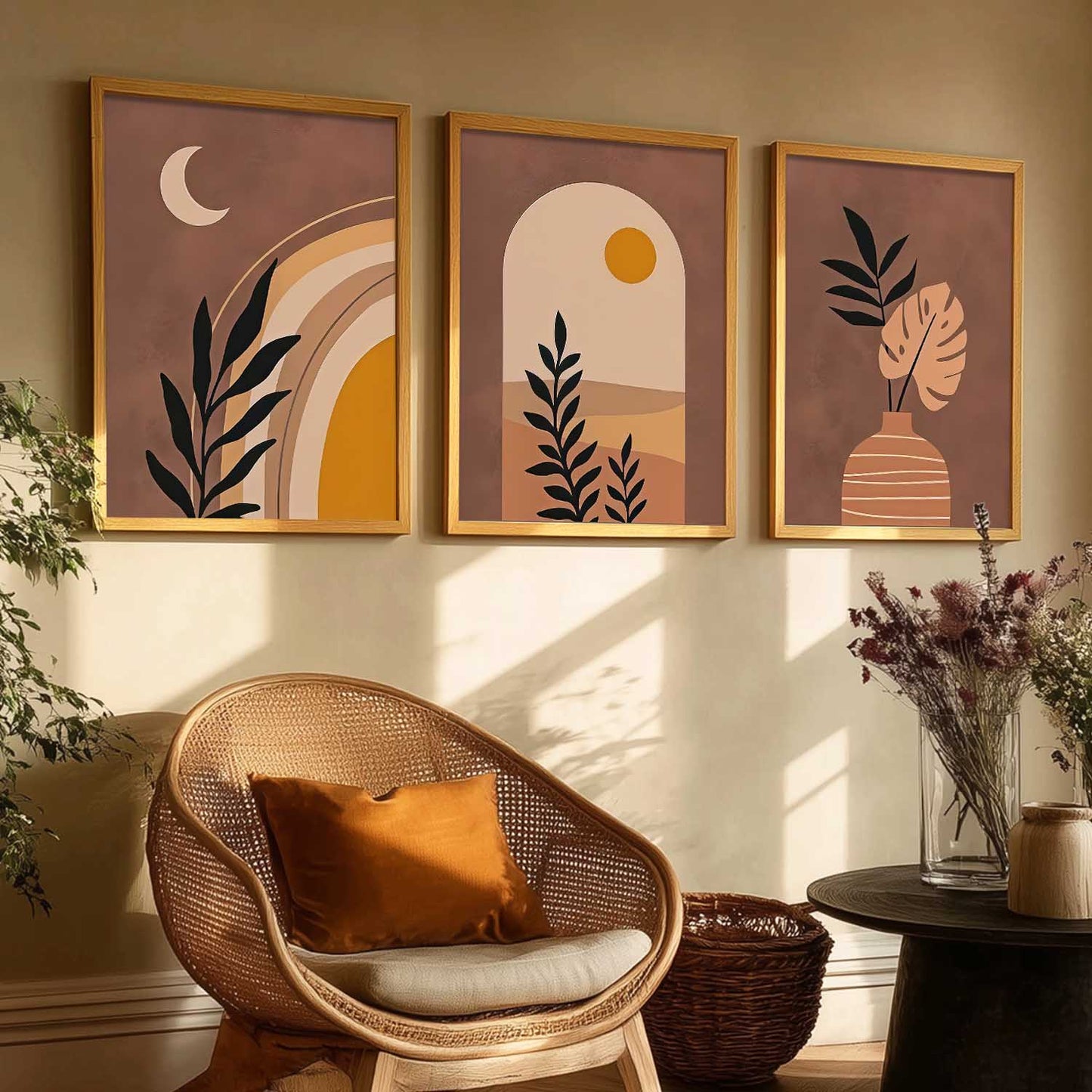 Boho Wall Art Paintings for Living Room Bedroom