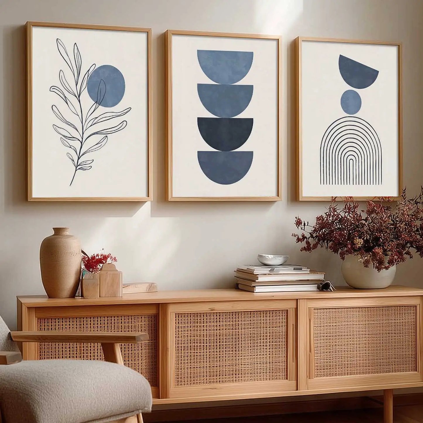 Boho Framed Wall Art Prints | Set of 3 | Home Decor