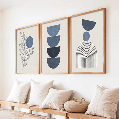 Boho Framed Wall Art Prints | Set of 3 | Home Decor