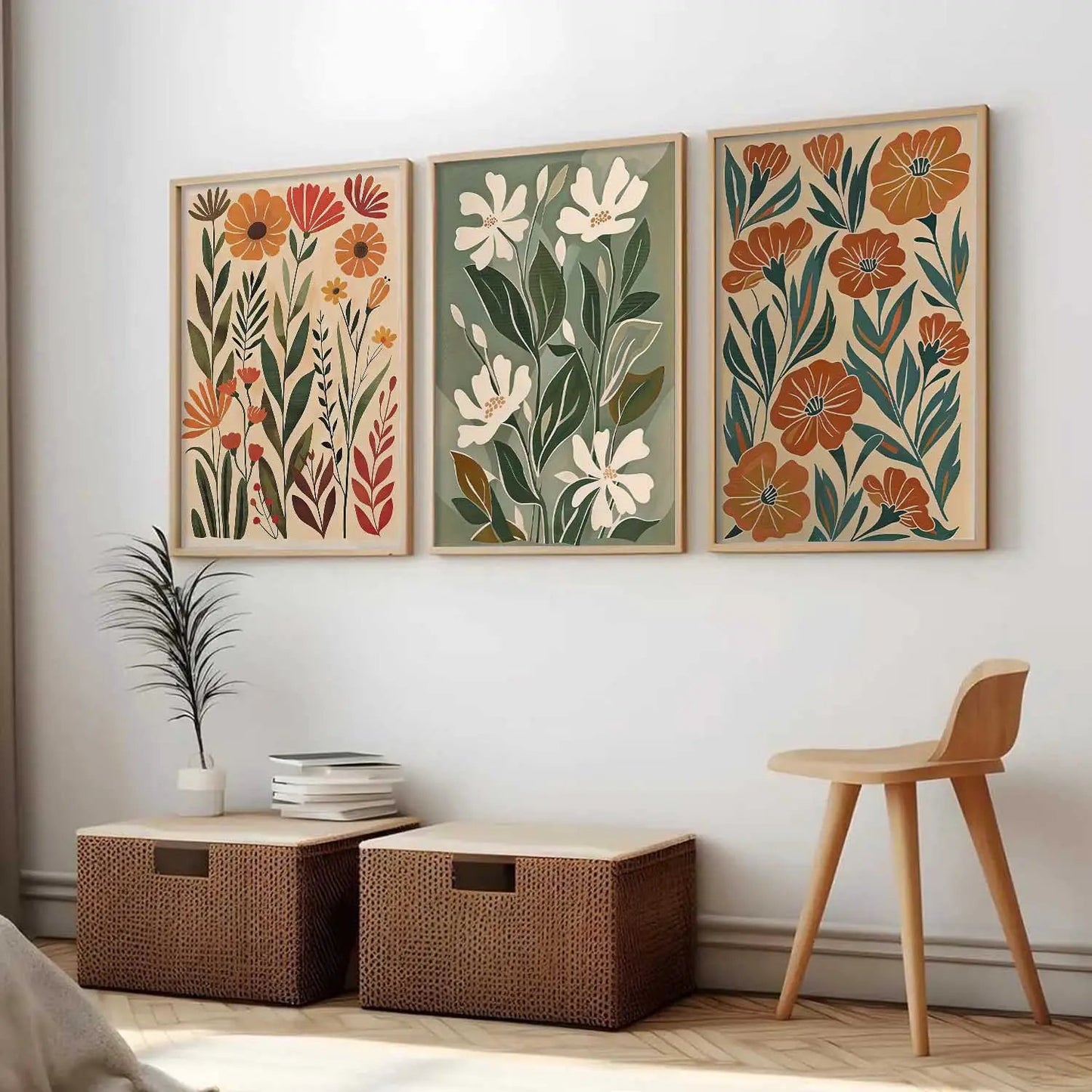 Botanical Framed Wall Art Prints | Set of 3 | Home Decor
