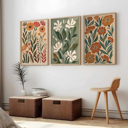 Botanical Framed Wall Art Prints | Set of 3 | Home Decor