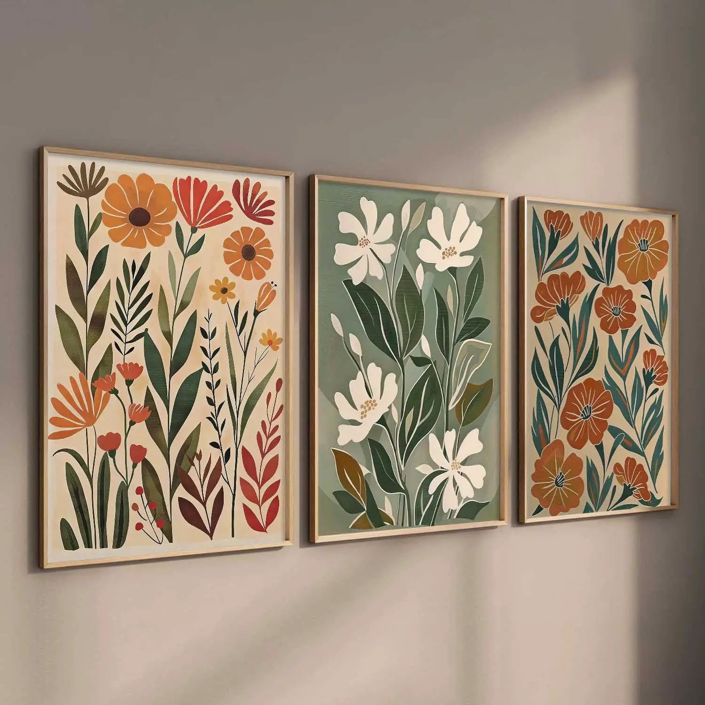 Botanical Framed Wall Art Prints | Set of 3 | Home Decor