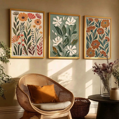 Botanical Framed Wall Art Prints | Set of 3 | Home Decor