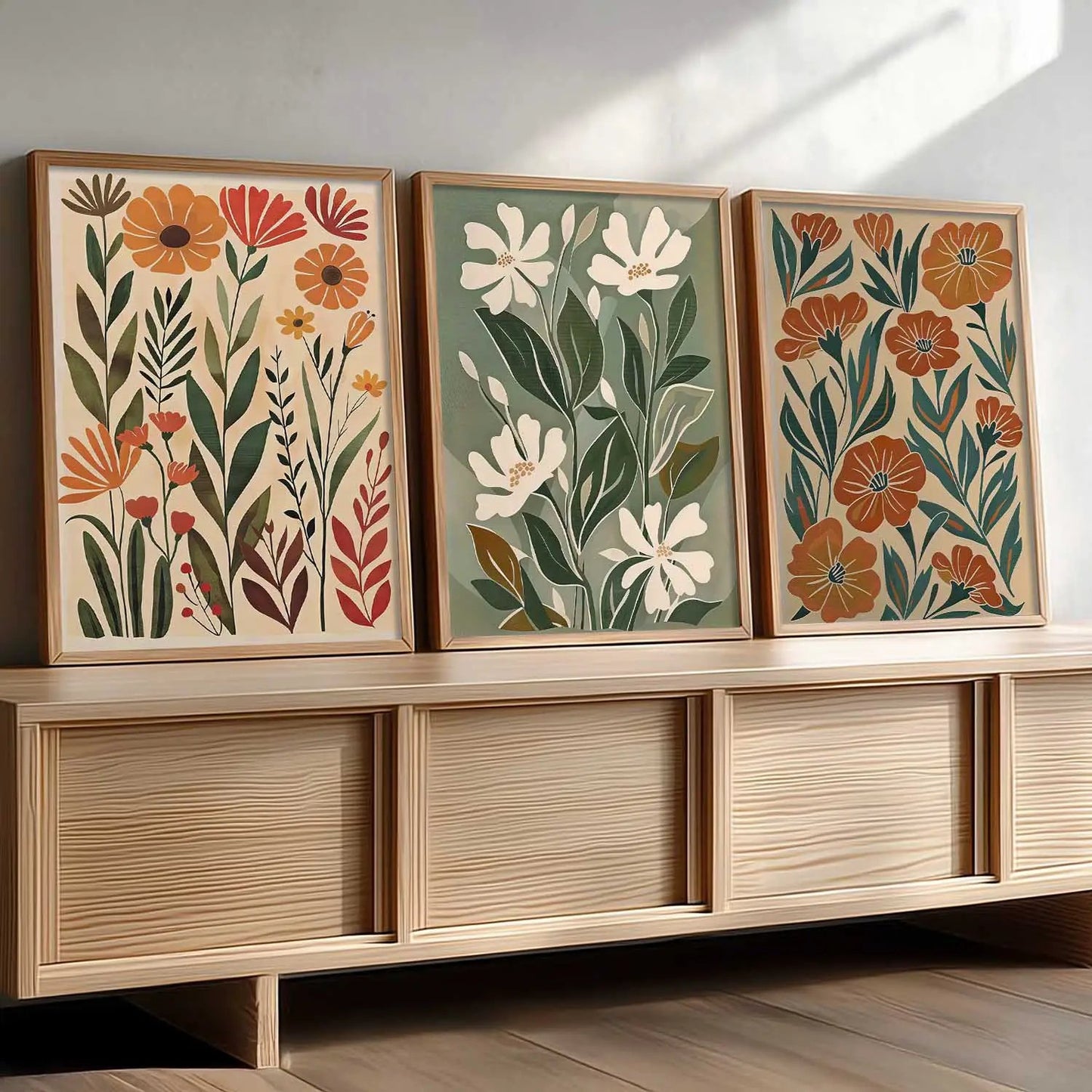Botanical Framed Wall Art Prints | Set of 3 | Home Decor