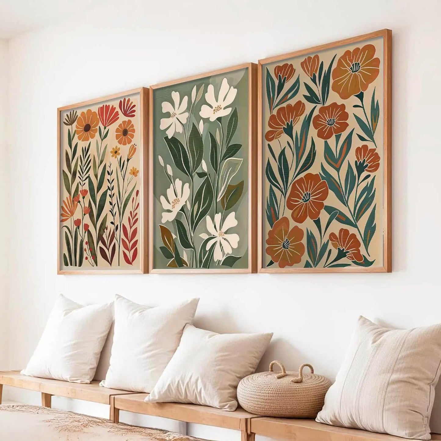 Botanical Framed Wall Art Prints | Set of 3 | Home Decor