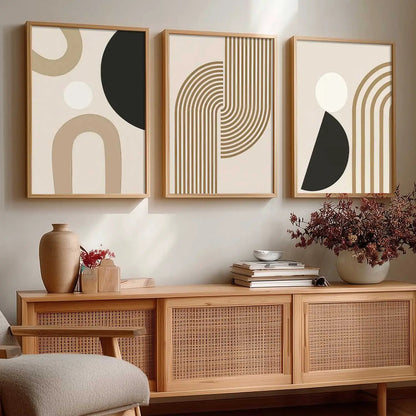 Boho Framed Wall Art Prints | Set of 3 | Home Decor