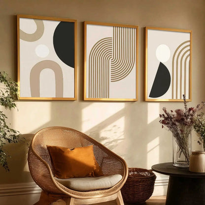 Boho Framed Wall Art Prints | Set of 3 | Home Decor