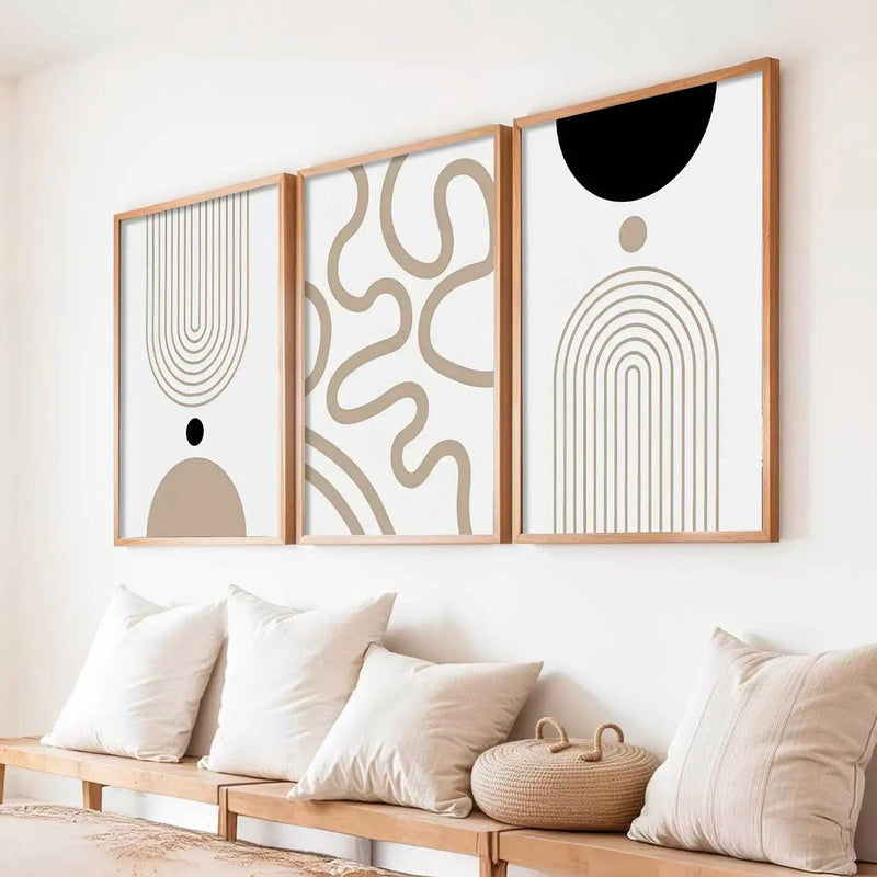 Boho Framed Wall Art Prints | Set of 3 | Home Decor
