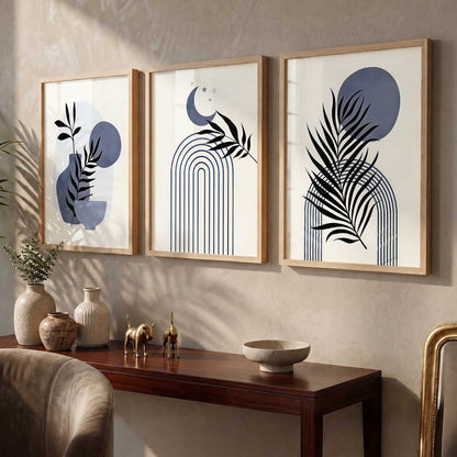 Botanical Modern Wall Art Set of 3 Framed Prints