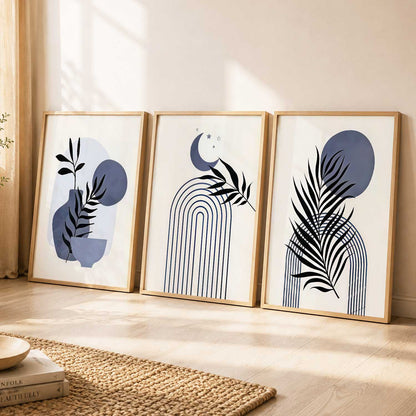 Botanical Modern Wall Art Set of 3 Framed Prints