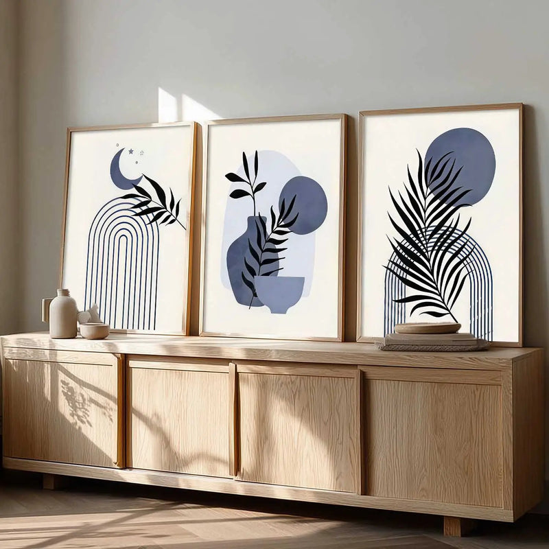 Boho Framed Wall Art Prints | Set of 3 | Home Decor