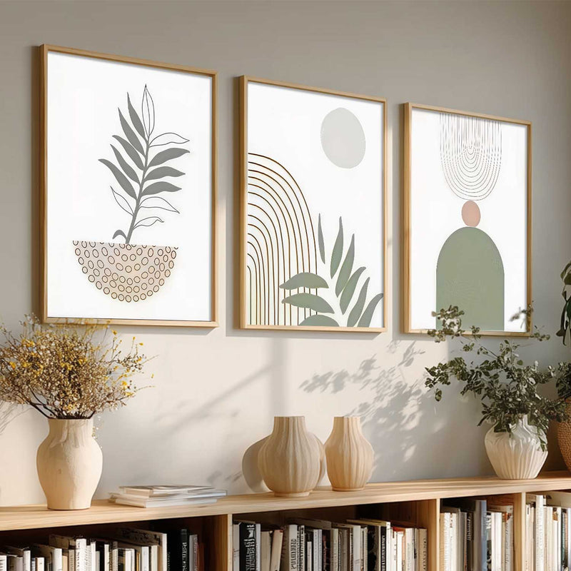 Boho Framed Wall Art Prints | Set of 3 | Home Decor