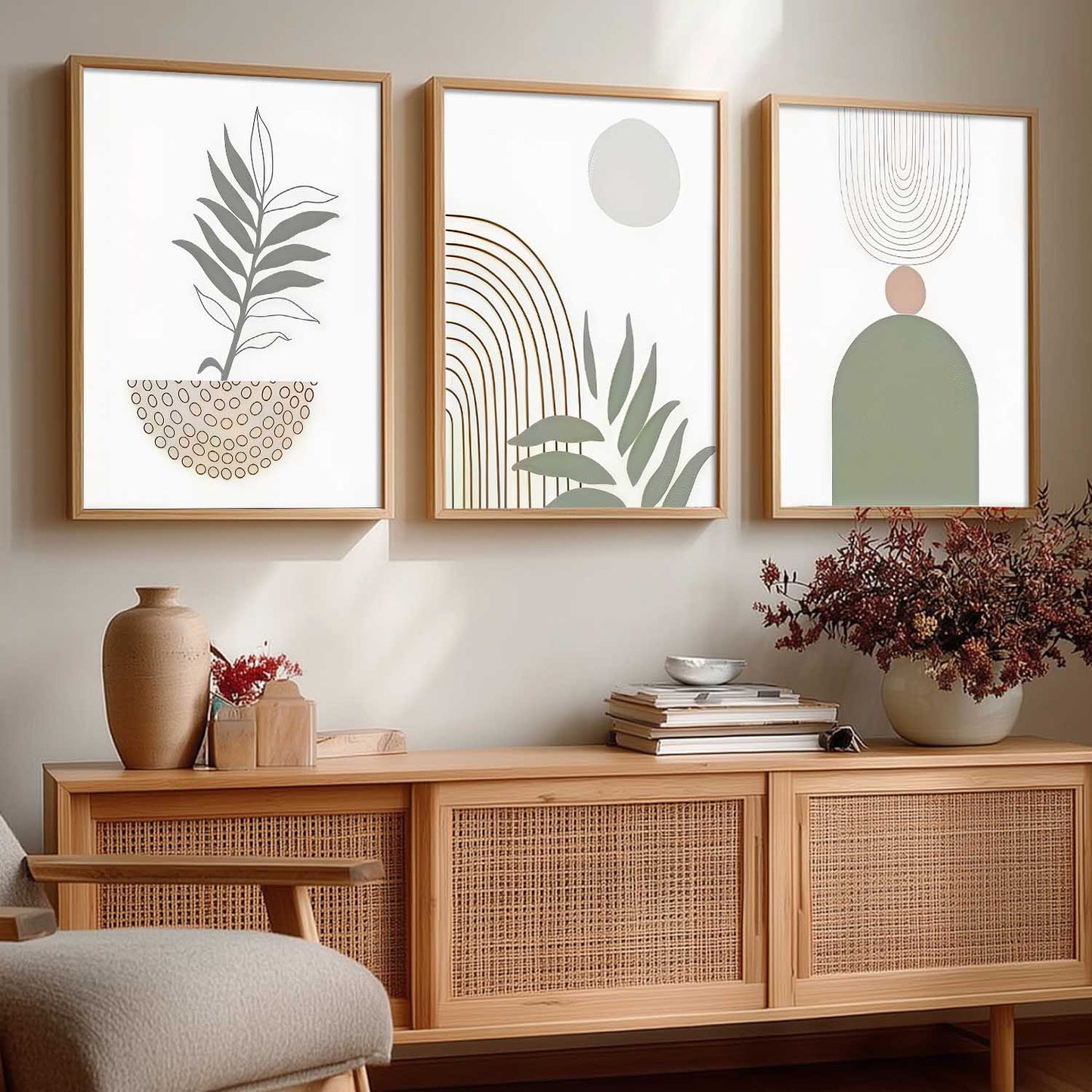 Boho Wall Art Paintings for Living Room Bedroom