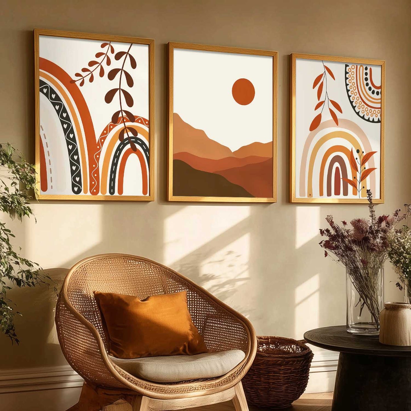 Boho Wall Art Paintings for Living Room Bedroom