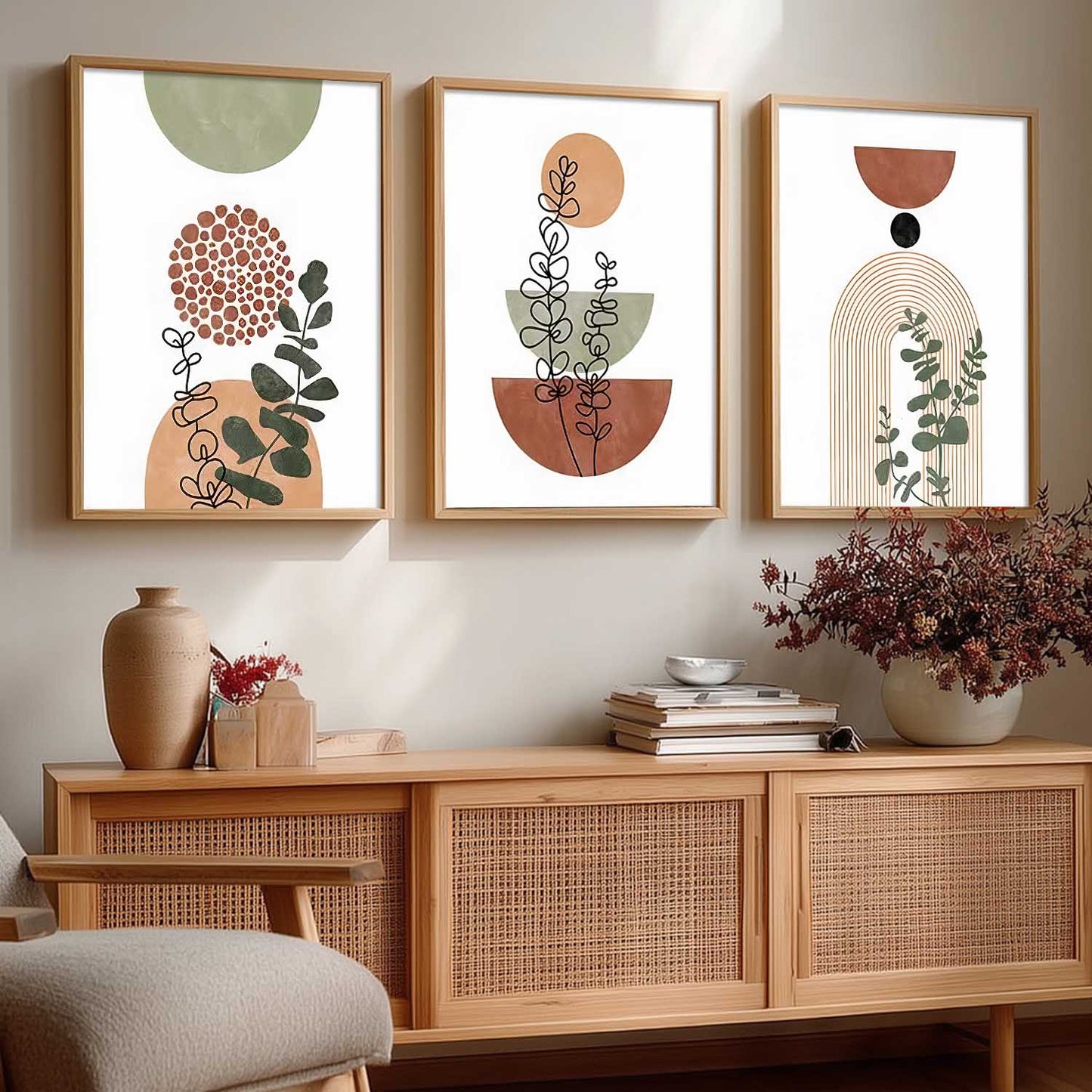 Boho Wall Art Paintings for Living Room Bedroom
