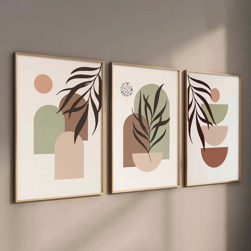 Boho Framed Wall Art Prints | Set of 3 | Home Decor