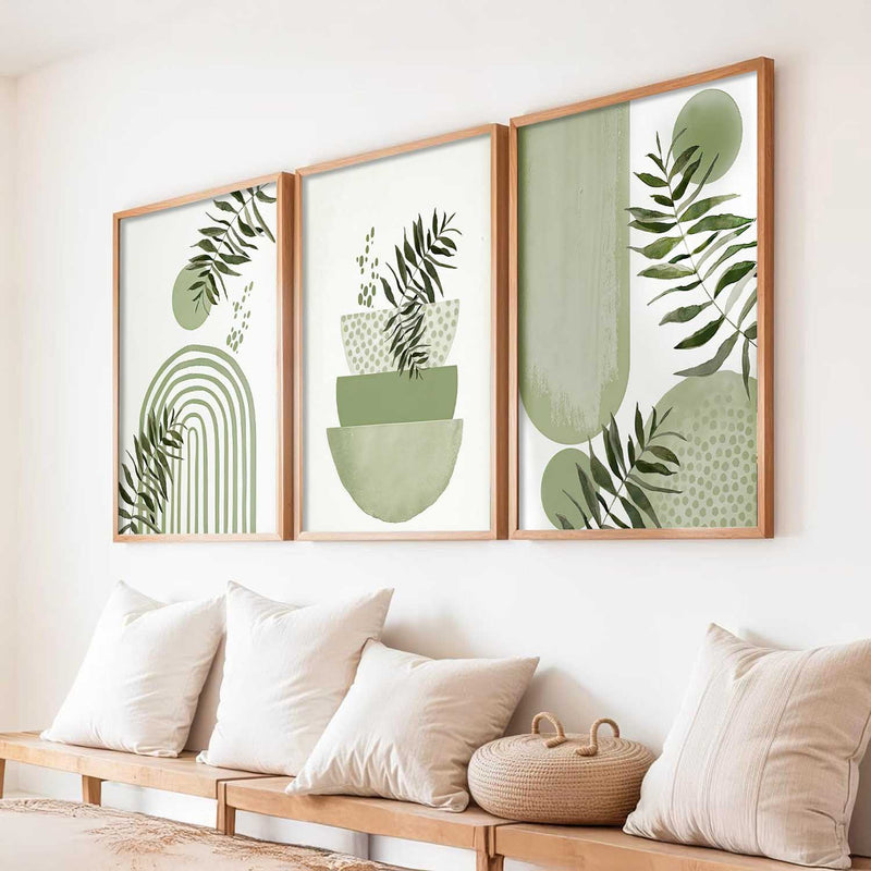 Boho Framed Wall Art Prints | Set of 3 | Home Decor