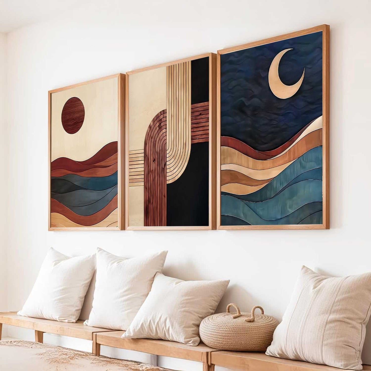 Boho Wall Art Paintings for Living Room Bedroom