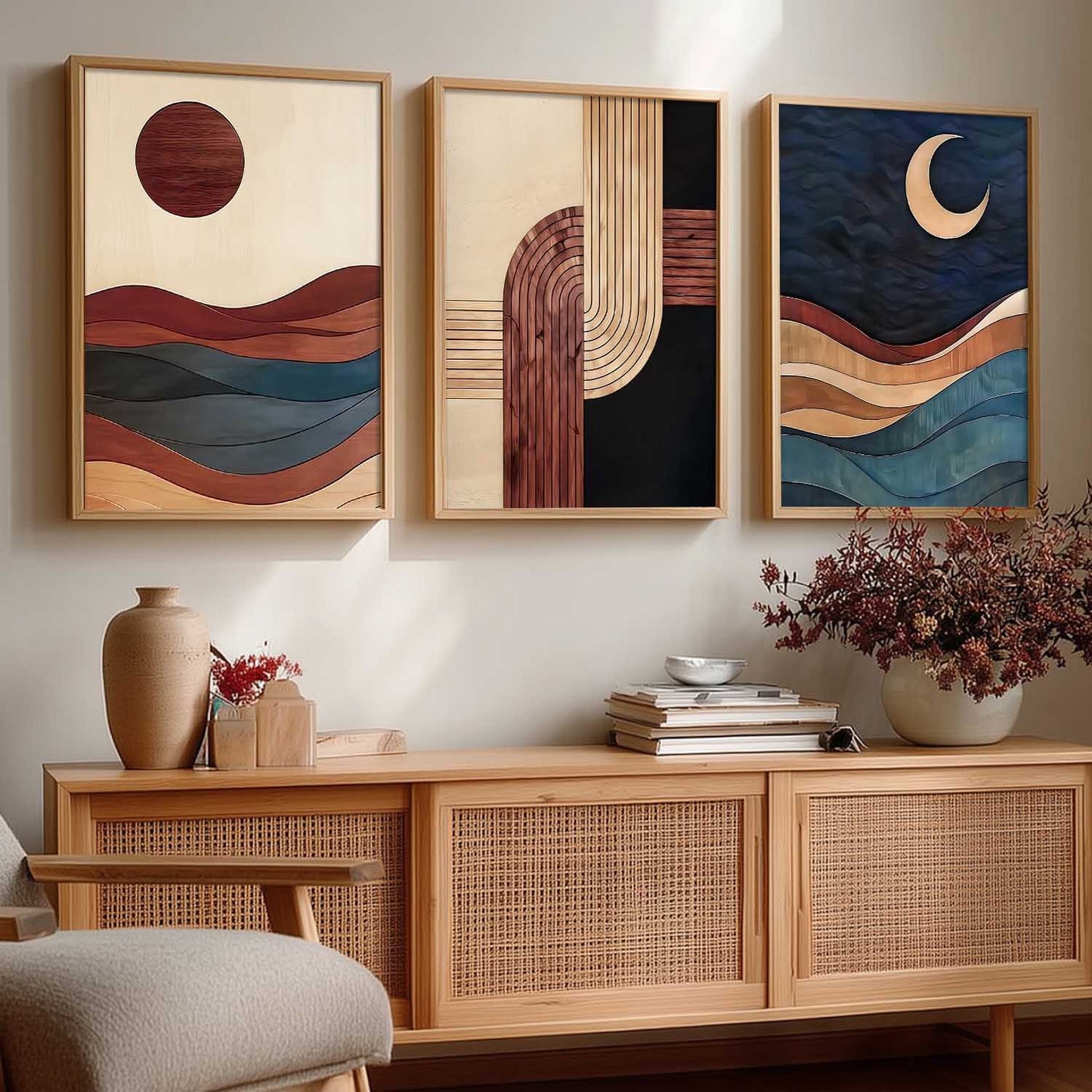 Boho Wall Art Paintings for Living Room Bedroom