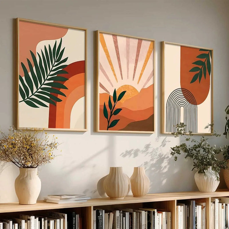 Boho Framed Wall Art Prints | Set of 3 | Home Decor