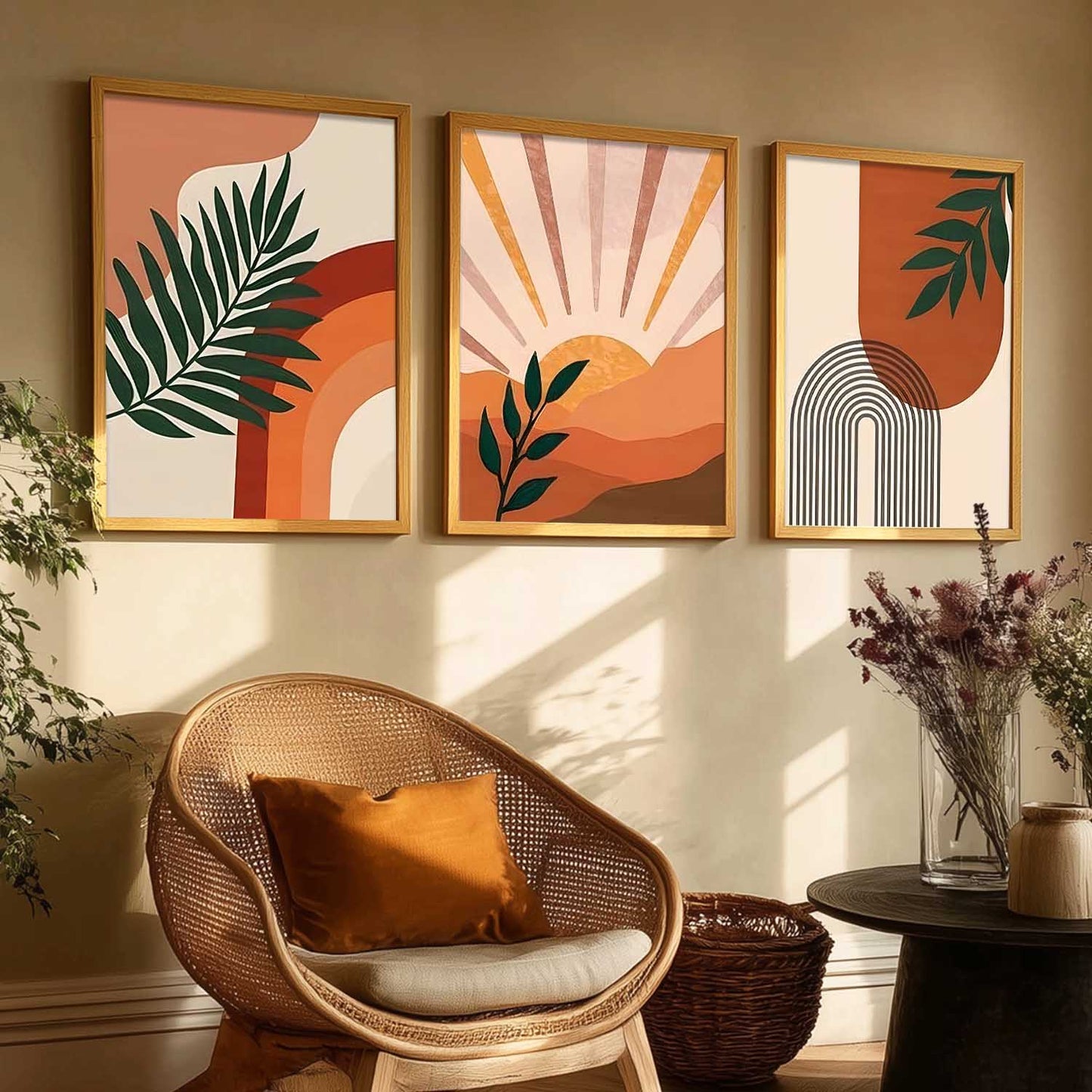 Boho Wall Art Paintings for Living Room Bedroom