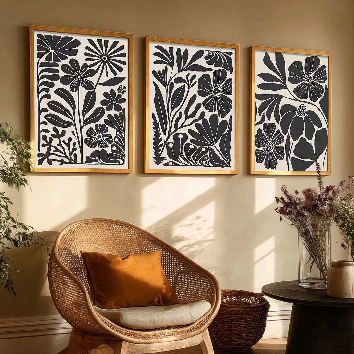 Abstract Botanical Wall Art Paintings for Living Room Bedroom