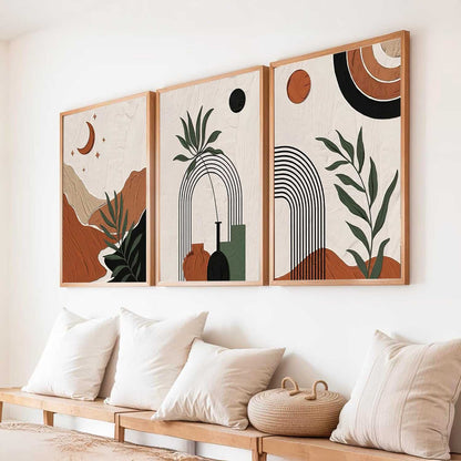 Boho Wall Art Paintings for Living Room Bedroom