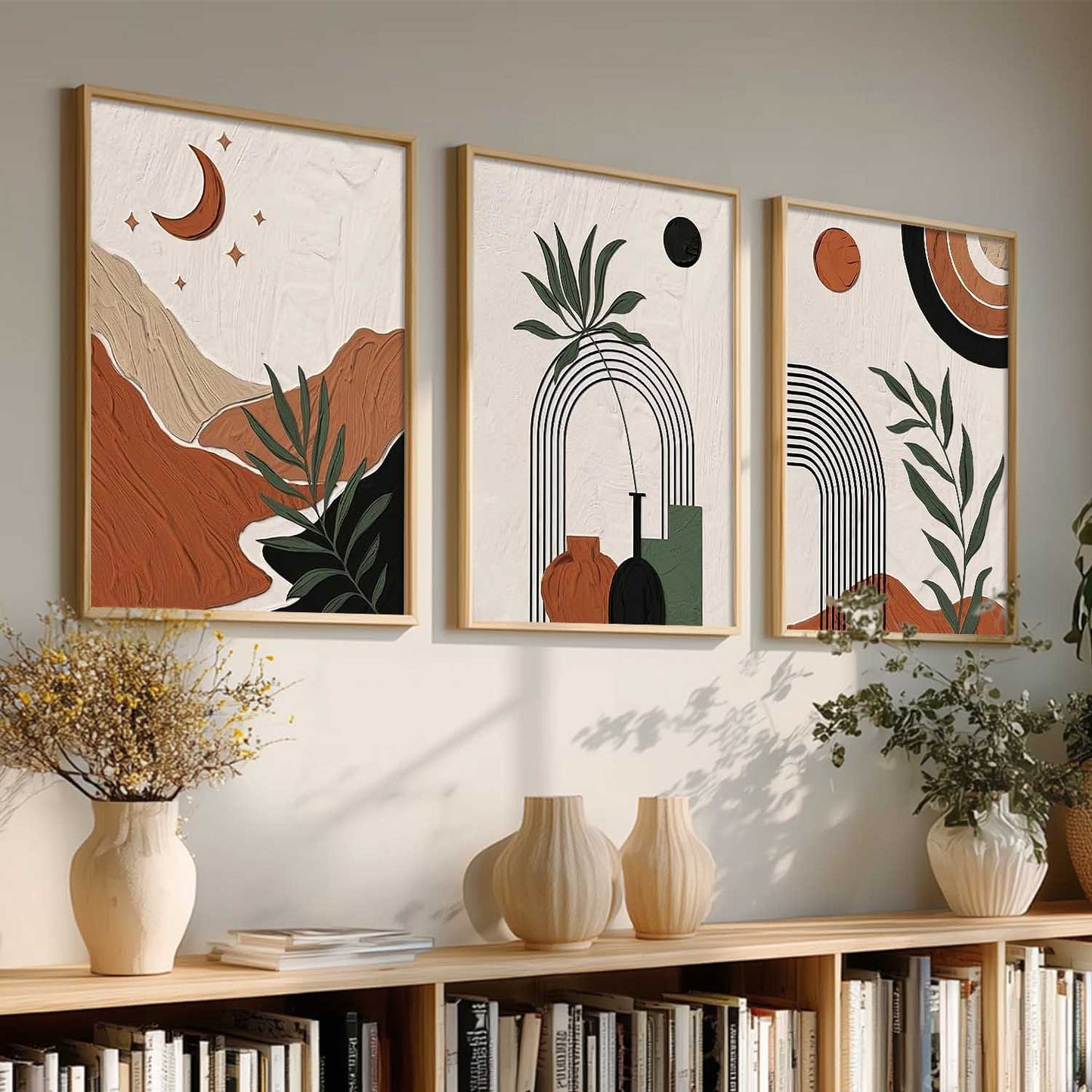 Boho Wall Art Paintings for Living Room Bedroom