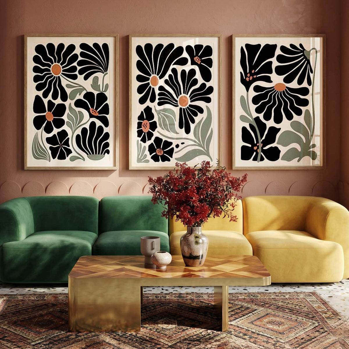 Botanical Framed Wall Art Prints | Set of 3 | Home Decor