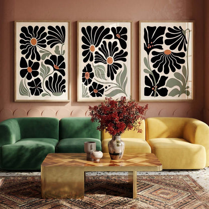 Botanical Framed Wall Art Prints | Set of 3 | Home Decor