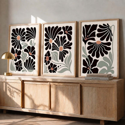 Botanical Framed Wall Art Prints | Set of 3 | Home Decor