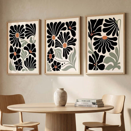 Botanical Framed Wall Art Prints | Set of 3 | Home Decor