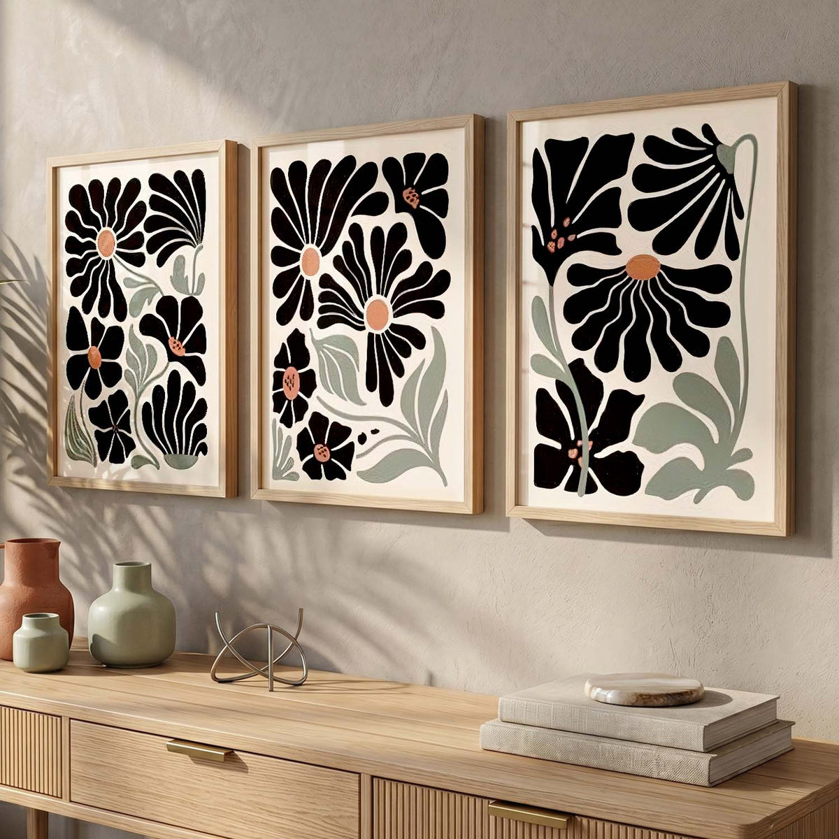 Botanical Framed Wall Art Prints | Set of 3 | Home Decor