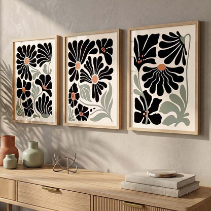Botanical Framed Wall Art Prints | Set of 3 | Home Decor