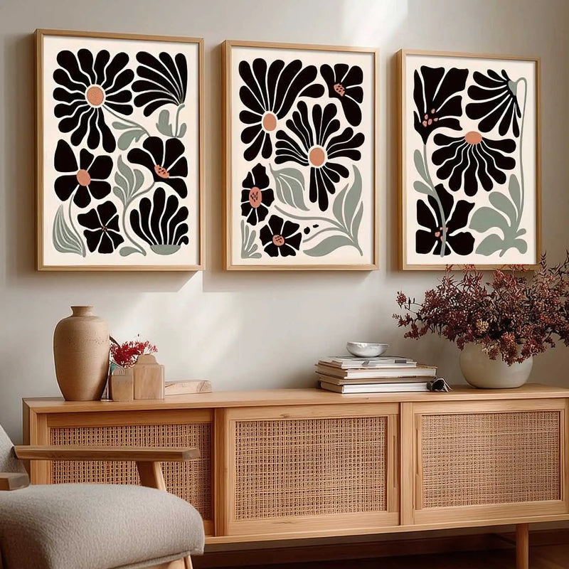 Botanical Framed Wall Art Prints | Set of 3 | Home Decor