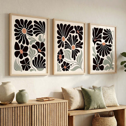 Botanical Framed Wall Art Prints | Set of 3 | Home Decor