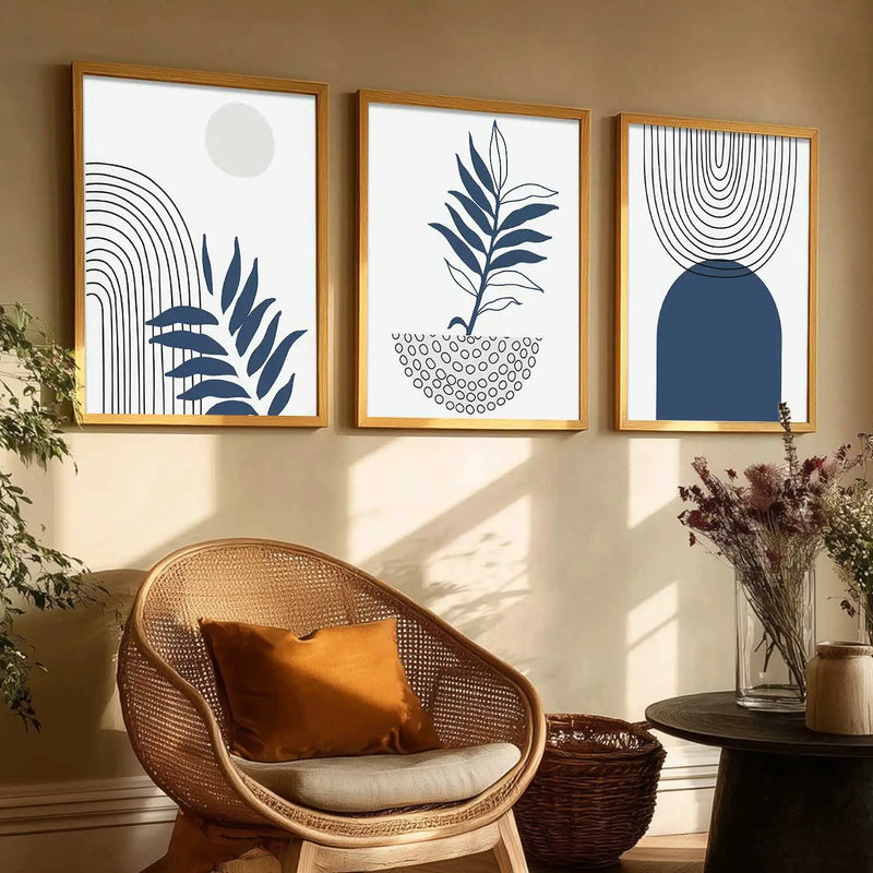 Boho Framed Wall Art Prints | Set of 3 | Home Decor