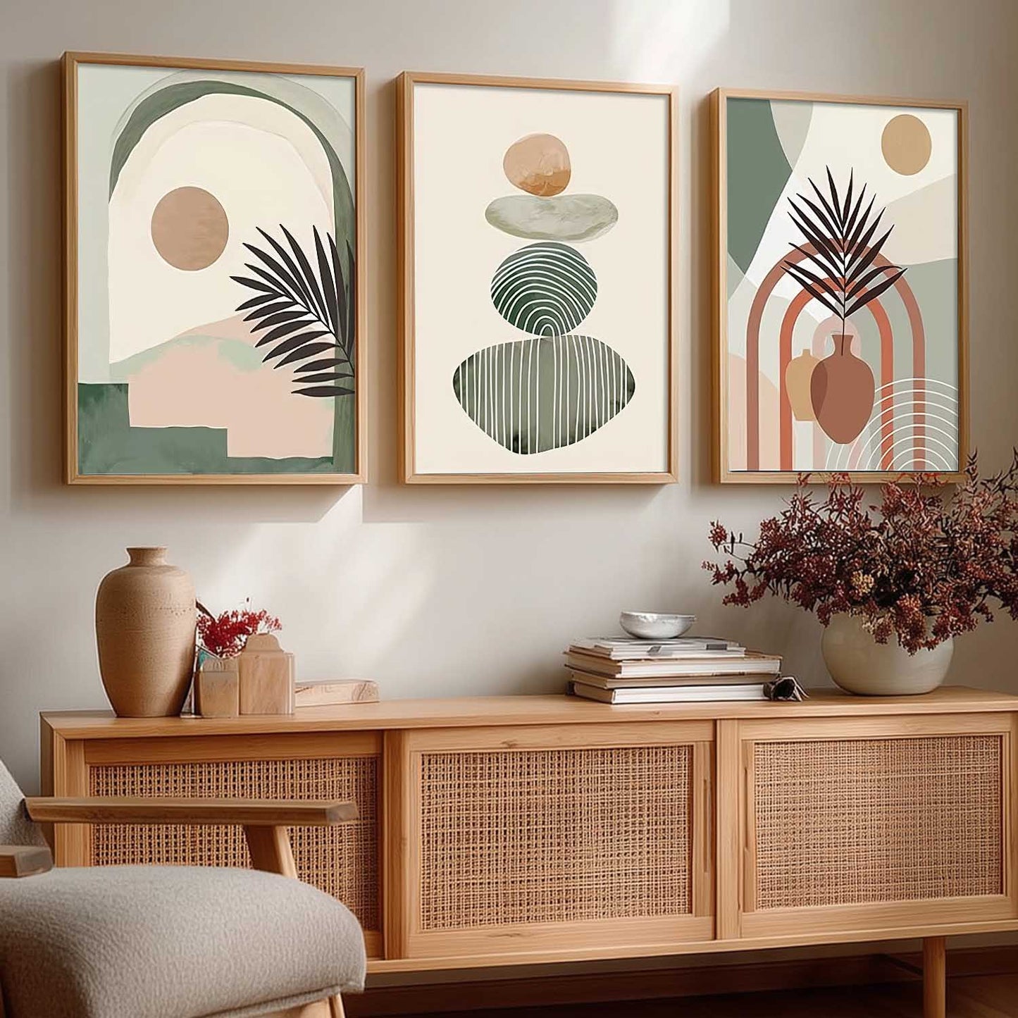 Boho Wall Art Paintings for Living Room Bedroom