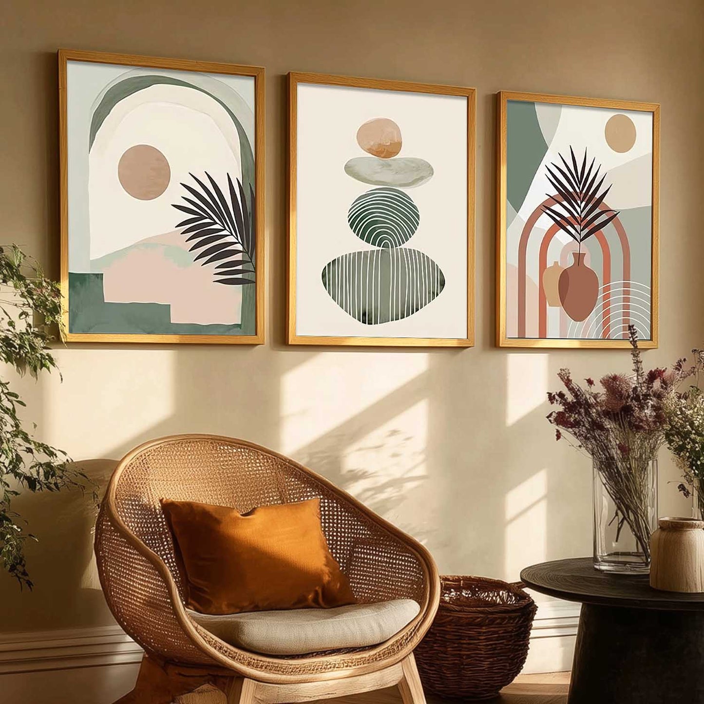 Boho Wall Art Paintings for Living Room Bedroom