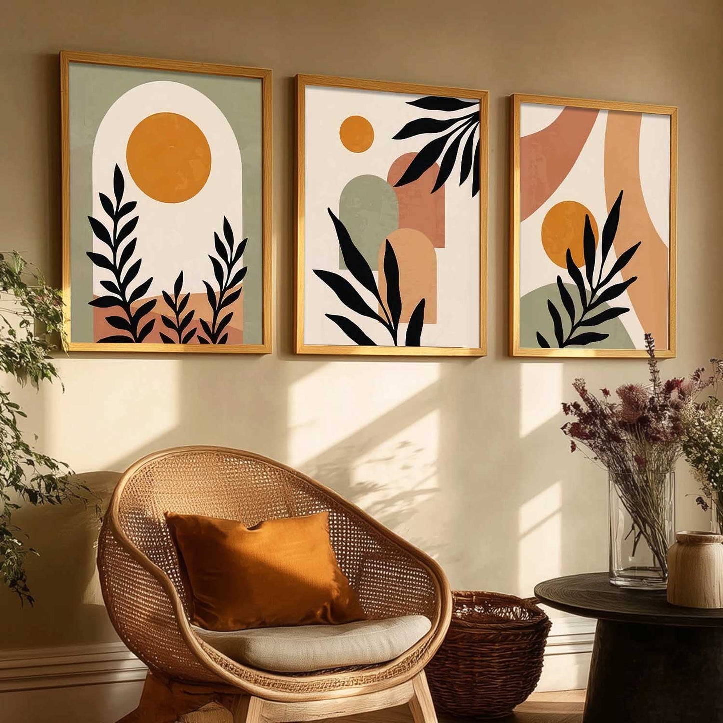 Boho Wall Art Paintings for Living Room Bedroom