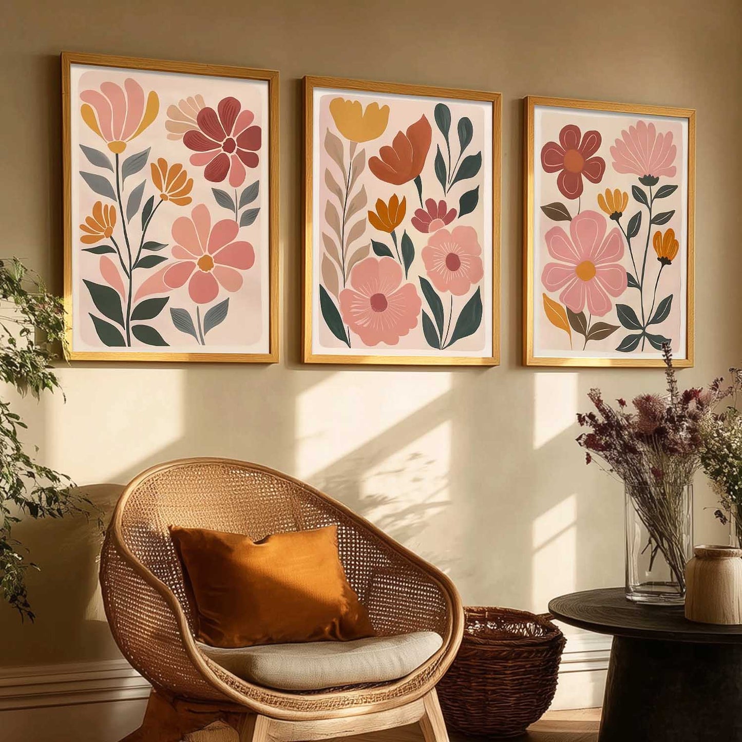 Abstract Botanical Wall Art Paintings for Living Room Bedroom