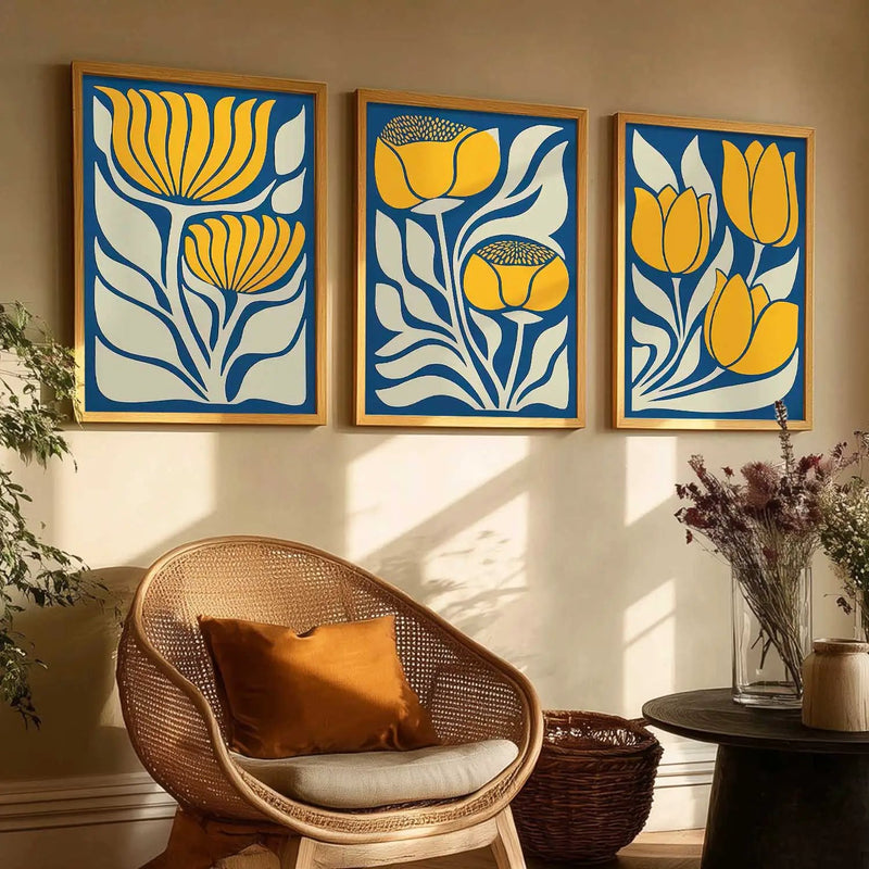 Botanical Framed Wall Art Prints | Set of 3 | Home Decor
