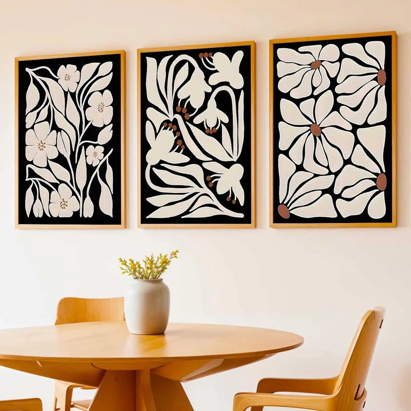 Boho Framed Wall Art Prints | Set of 3 | Home Decor