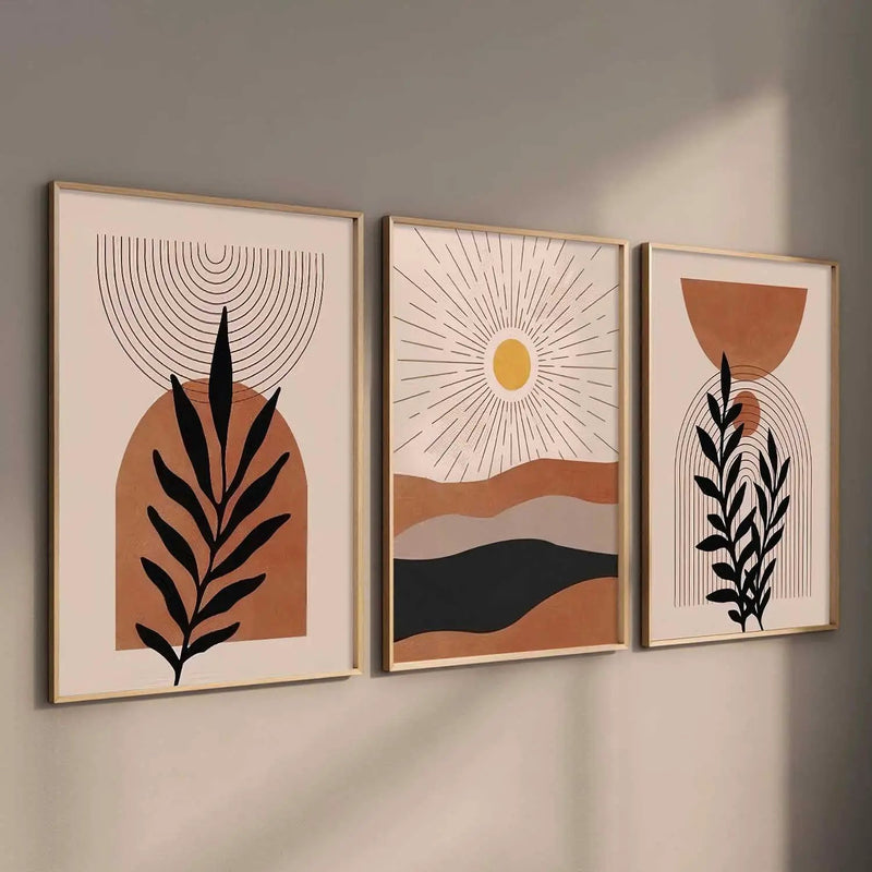 Boho Framed Wall Art Prints | Set of 3 | Home Decor