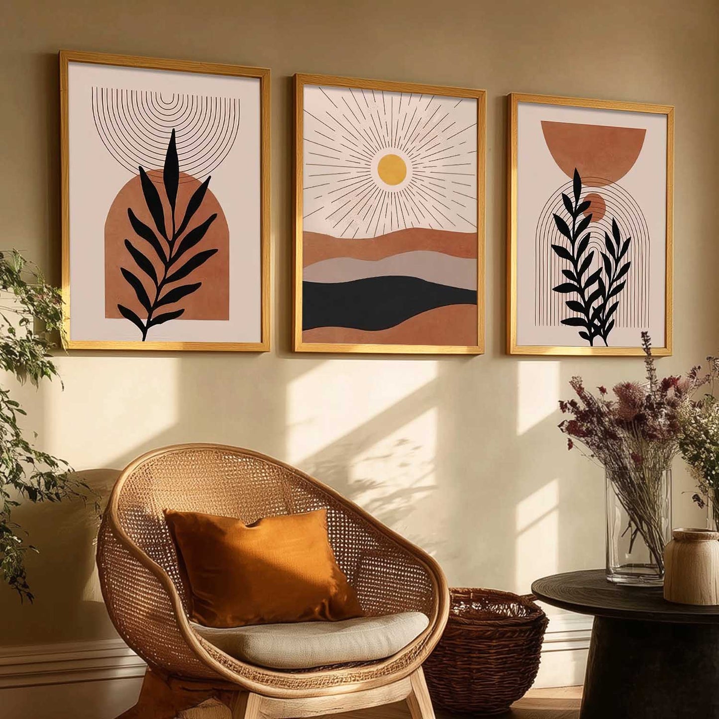 Boho Wall Art Paintings for Living Room Bedroom