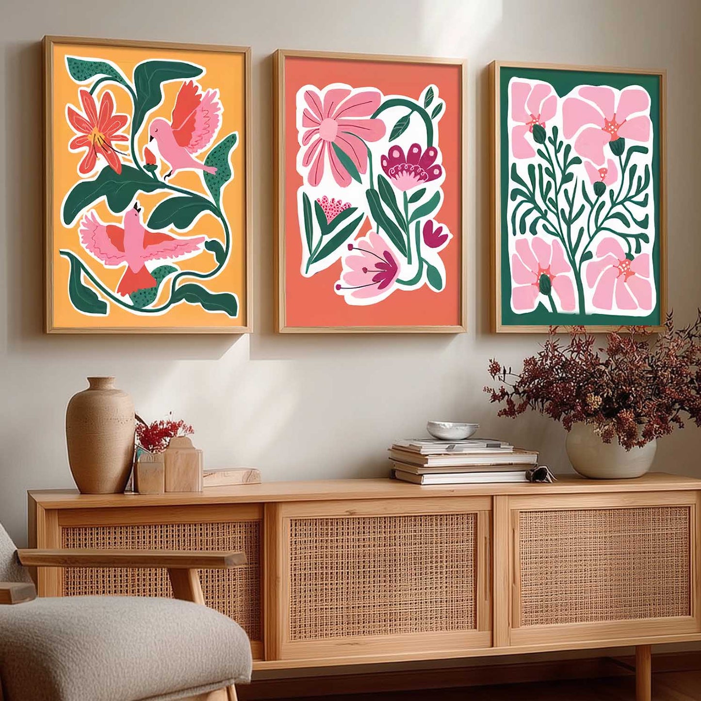 Boho Wall Art Paintings for Living Room Bedroom