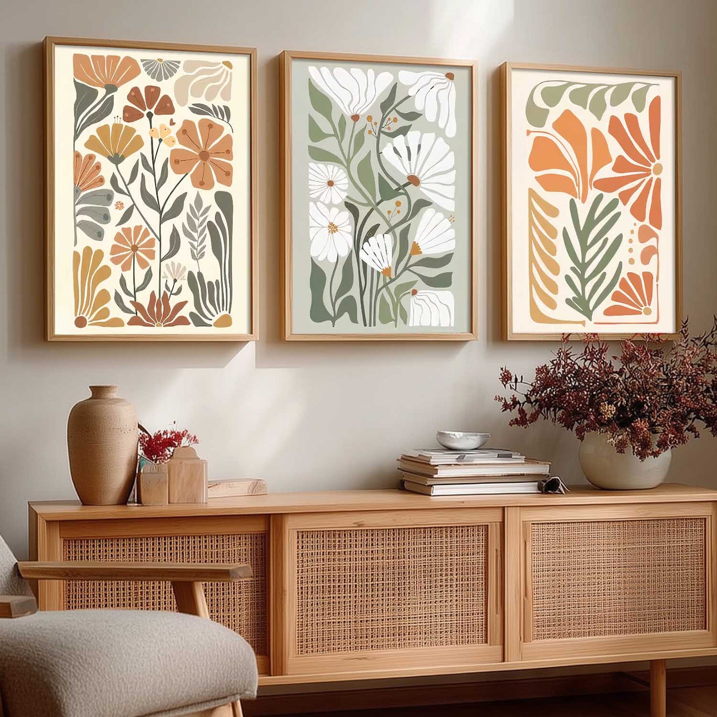 Boho Wall Art Paintings for Living Room Bedroom