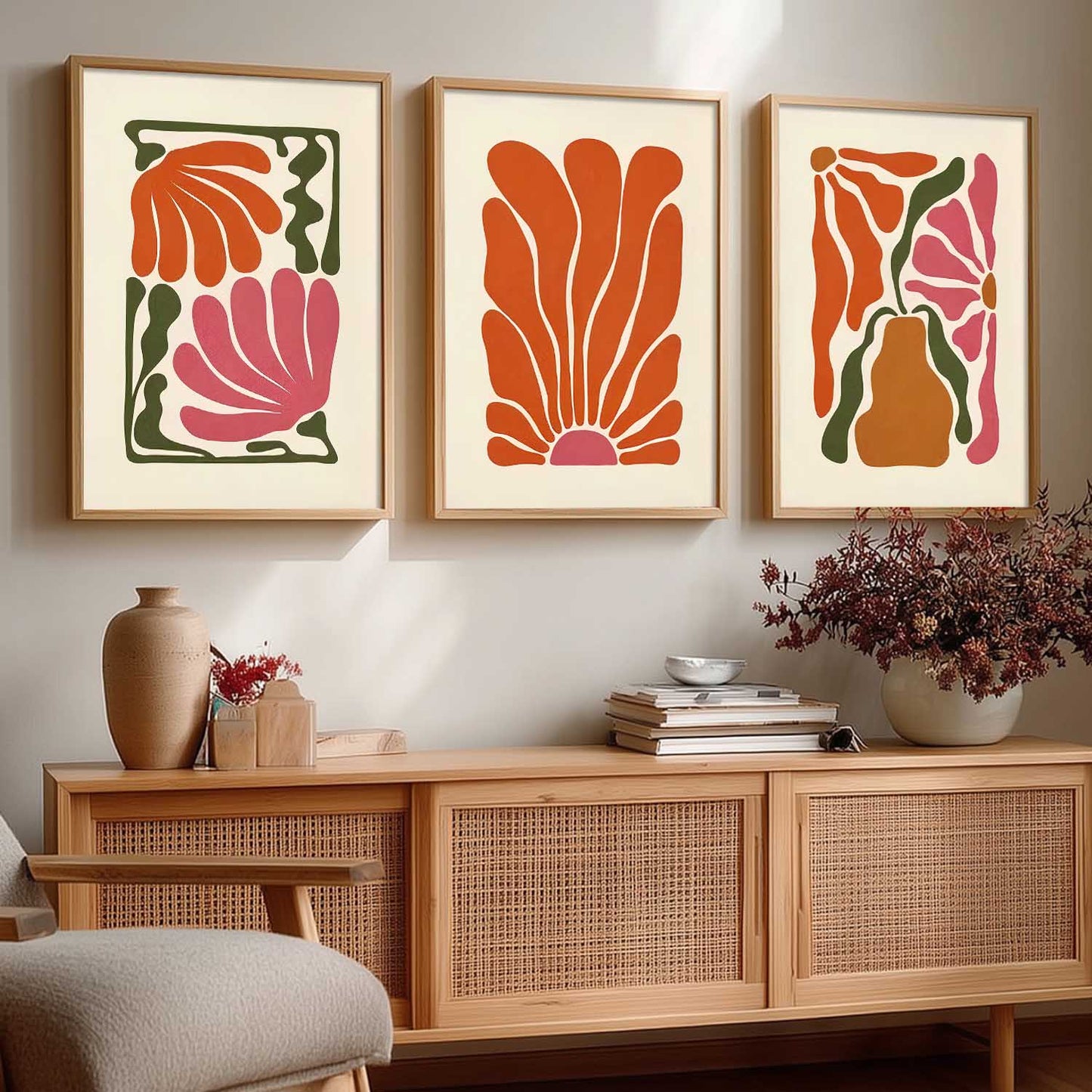 Boho Wall Art Paintings for Living Room Bedroom