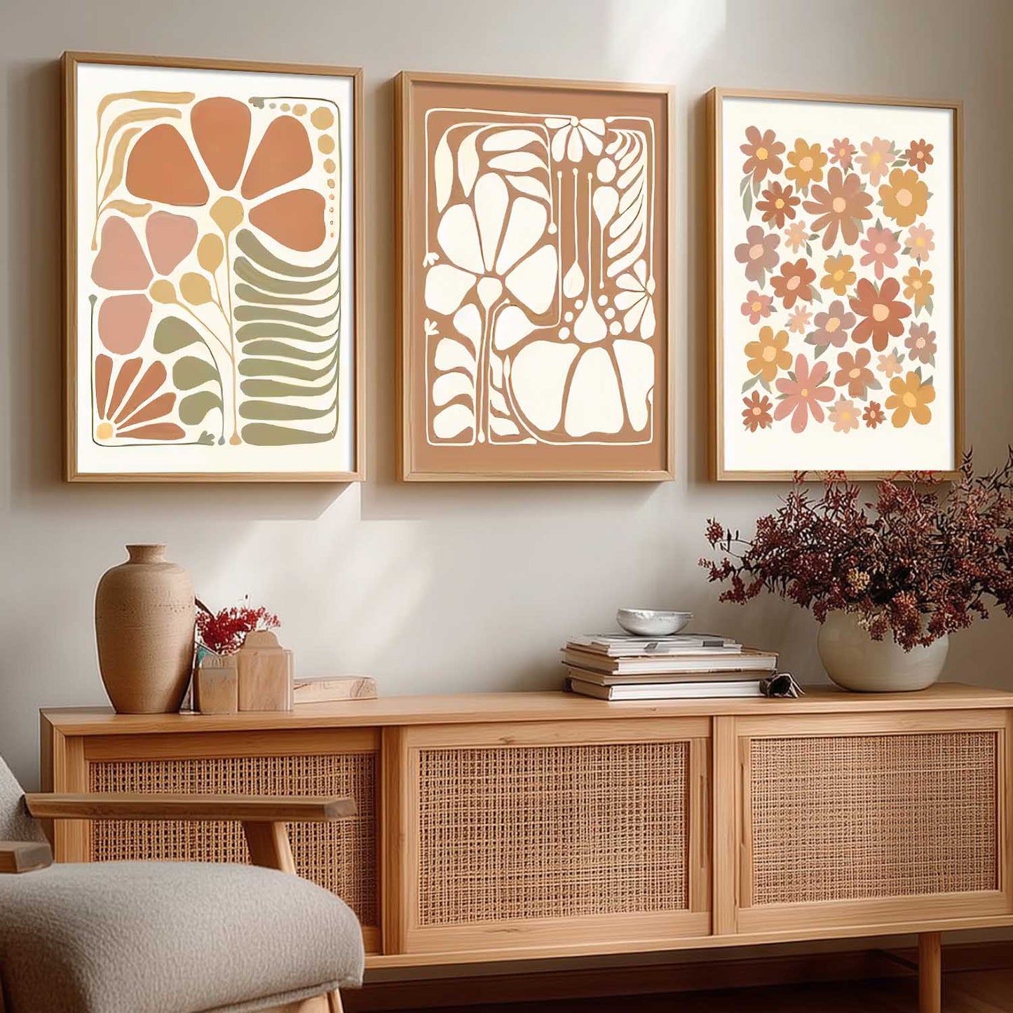 Boho Wall Art Paintings for Living Room Bedroom