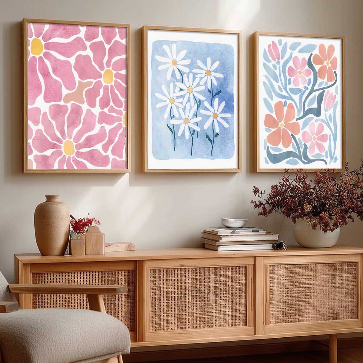 Boho Wall Art Paintings for Living Room Bedroom